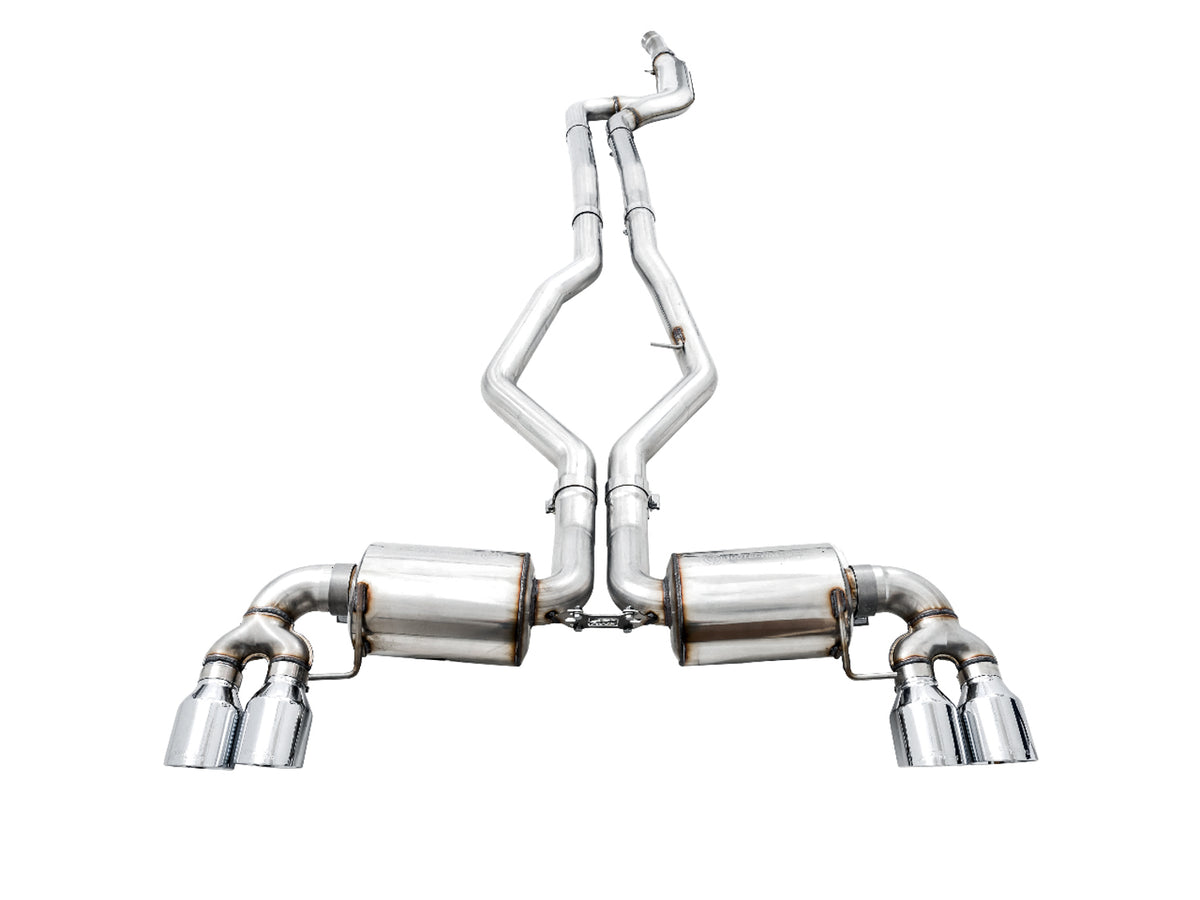 AWE Non-Resonated Touring Edition Exhaust for G2X M340i / M440i - 4" Chrome Silver Tips