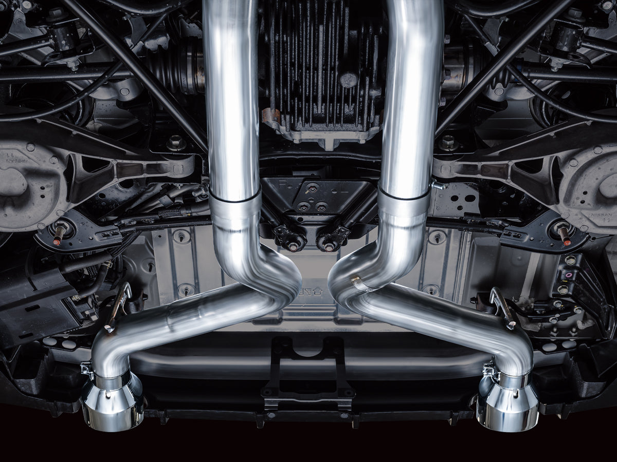 AWE Track Edition Exhaust for Nissan Z - 5” Chrome Silver Tips