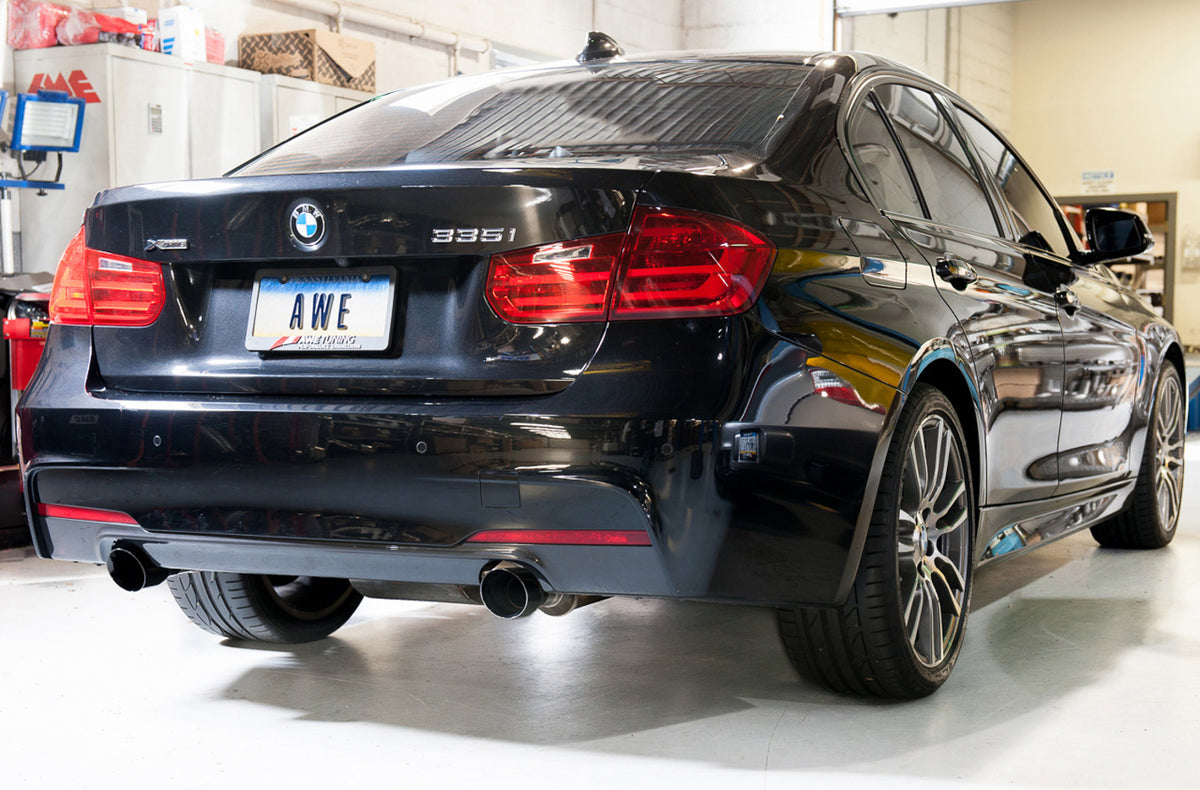 AWE Touring Edition Axleback Exhaust for BMW F3X 335i/435i - 4" Diamond Black Tips
