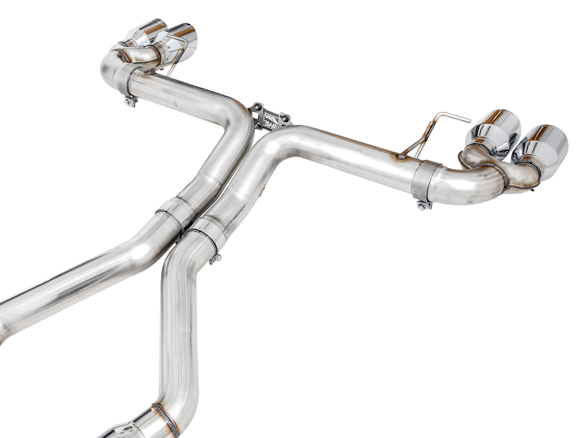 AWE Track Edition Exhaust for G2X M340i / M440i - 4" Chrome Silver Tips