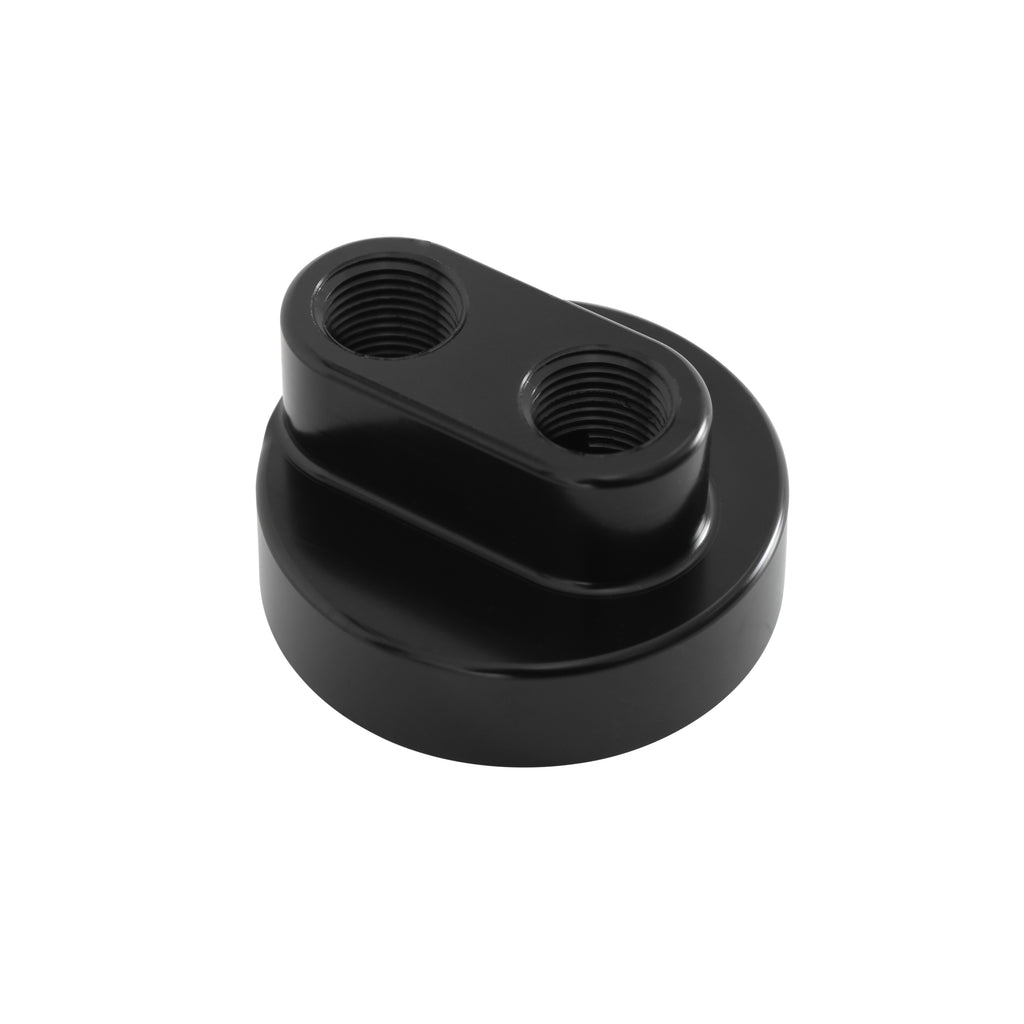 Oil Filter By-Pass Adapter 20 x 1.5 mm. Thread Size with 1/2" NPT Ports Female Billet. Subaru, Holden with spin-on filter.