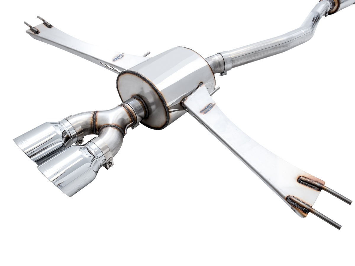 AWE Touring Edition Exhaust for 10th Gen Civic Si Coupe / Sedan (includes Front Pipe) - Dual Chrome Silver Tips