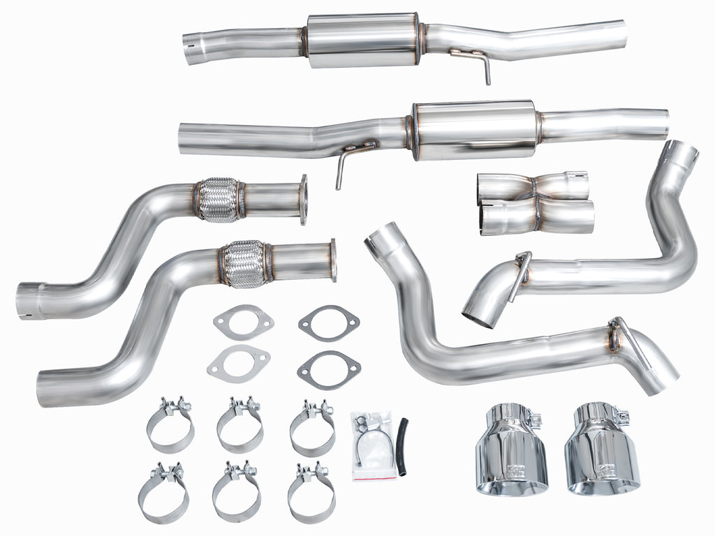 AWE Track Edition Exhaust for Nissan Z - 5” Chrome Silver Tips