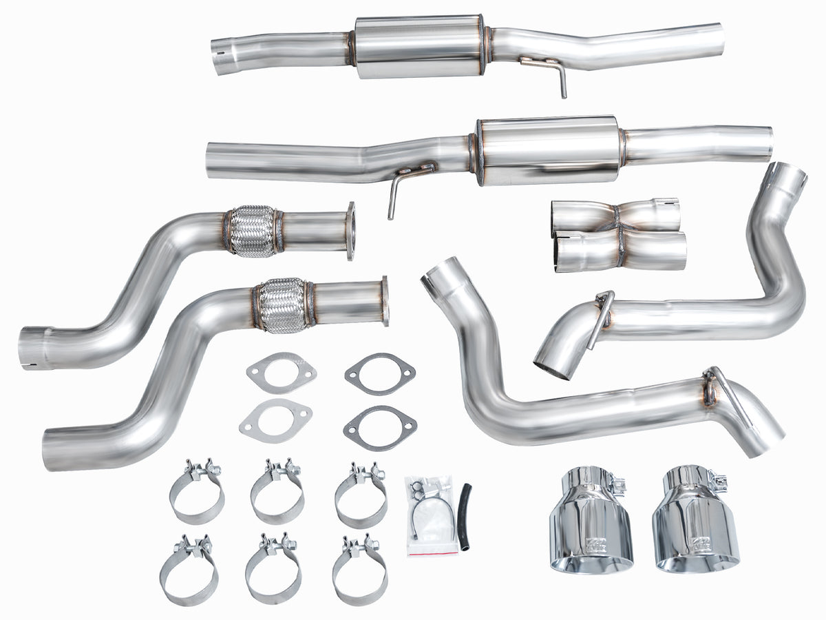 AWE Track Edition Exhaust for Nissan Z - 5” Chrome Silver Tips