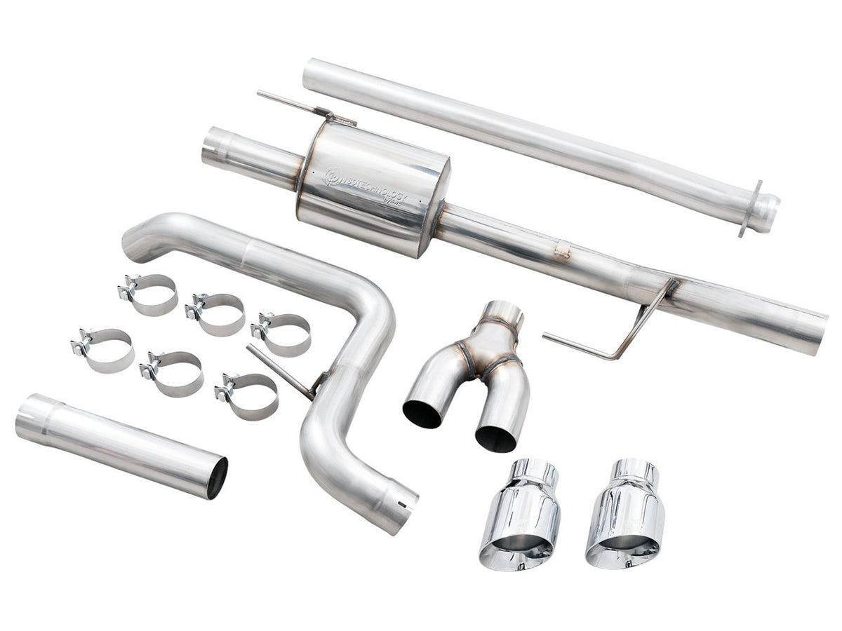 AWE 0FG Dual Side Exit Exhaust for '21+ Ford F-150 - 4.5" Chrome Silver Tips