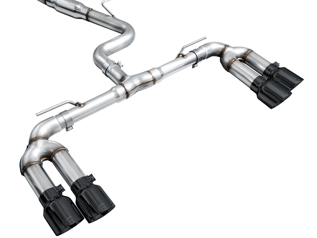 AWE Track Edition Exhaust for Audi 8Y S3 - 4.5" Diamond Black Tips