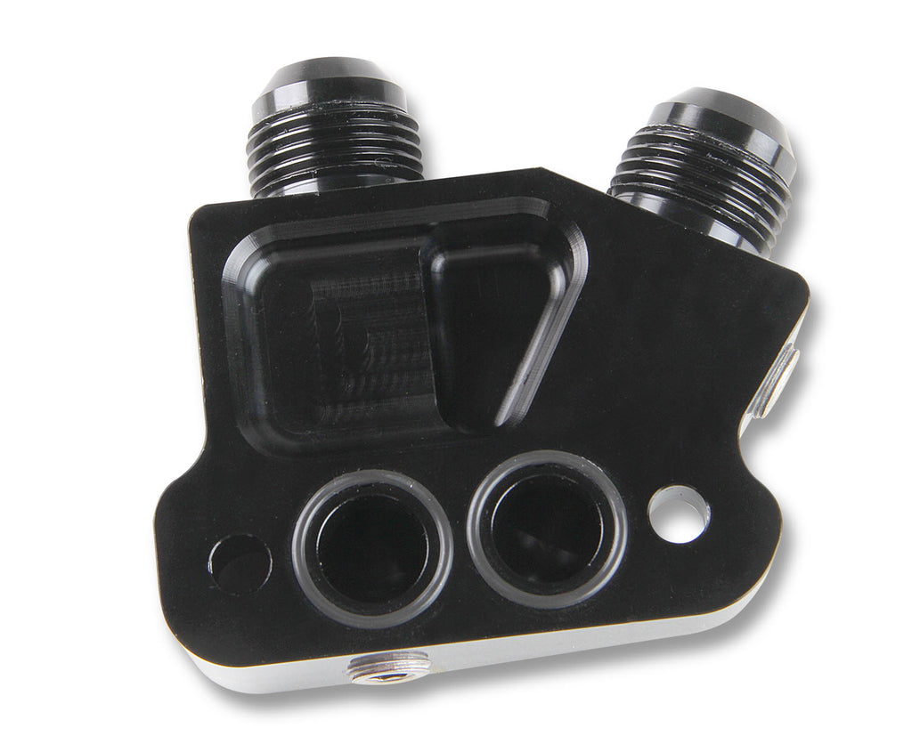 Earls LS Side Mount Oil Cooler Adapter, 10 AN Male, (2) 1/8" NPT Ports