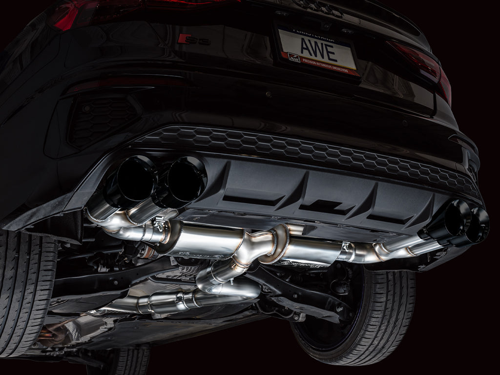 AWE Touring Edition Exhaust for Audi 8Y S3 - 4.5" Diamond Black Tips