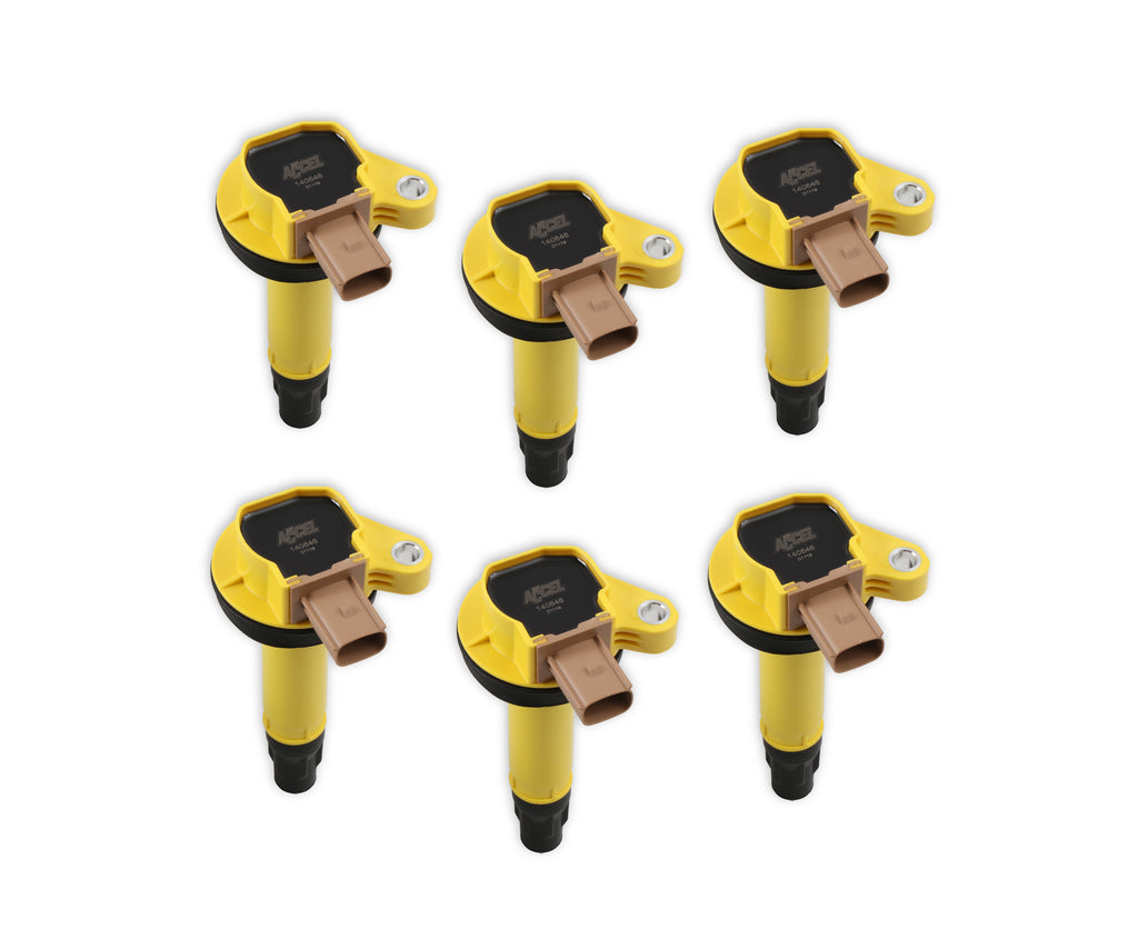 Ignition Coil- SuperCoil- 2010-2016 Ford EcoBoost 3.5L V6- 6-Pack (3-Pin)-Yellow - brand SuperCoil feature advanced bobbin technology