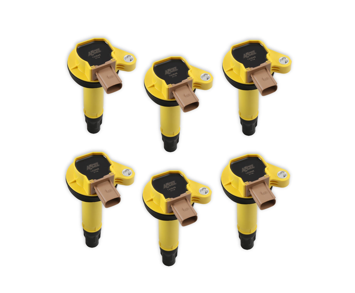 Ignition Coil- SuperCoil- 2010-2016 Ford EcoBoost 3.5L V6- 6-Pack (3-Pin)-Yellow - brand SuperCoil feature advanced bobbin technology