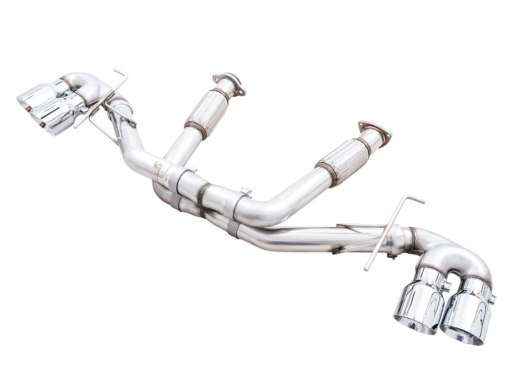 AWE Track Edition Exhaust for C8 Corvette - 4.5" Chrome Silver Tips