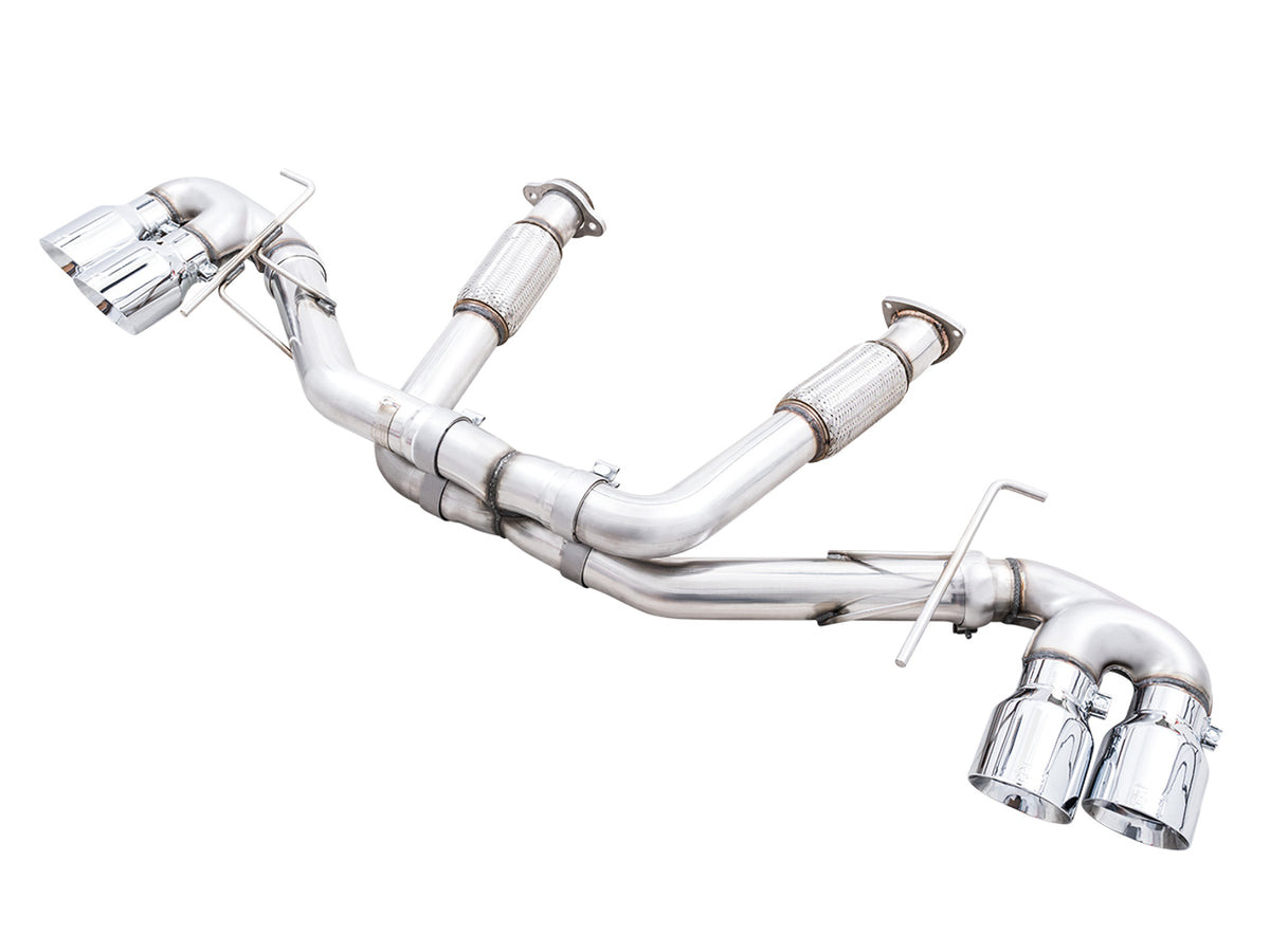 AWE Track Edition Exhaust for C8 Corvette - 4.5" Chrome Silver Tips