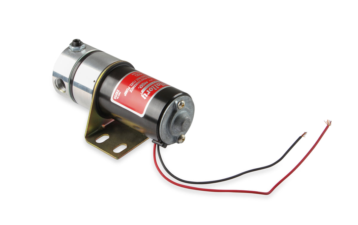 High Performance Fuel Pump delivers 110 plus GPH free flow @ 12.5 volts.  Hardware is supplied.