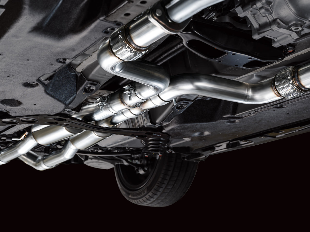 AWE Track Edition Exhaust for Nissan Z - 5” Chrome Silver Tips