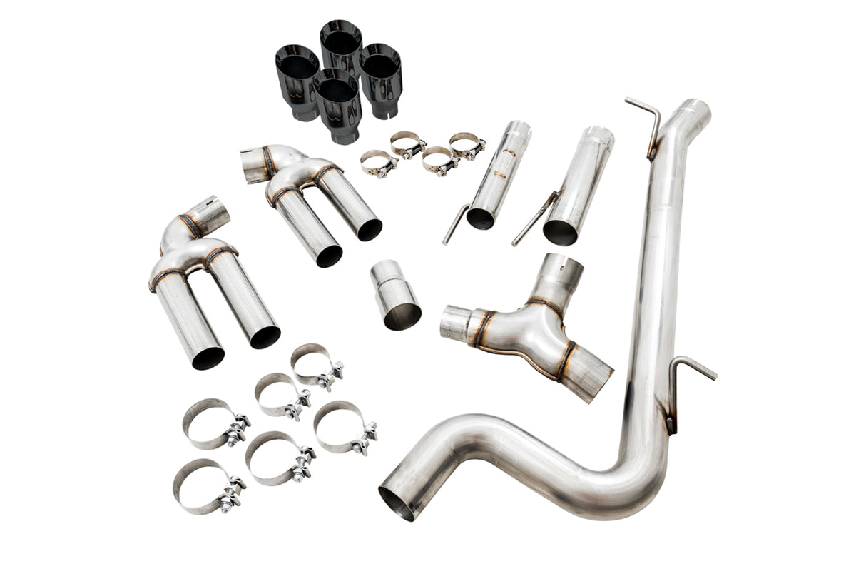 AWE Track Edition Exhaust for Audi 8V S3 - 4" Diamond Black Tips