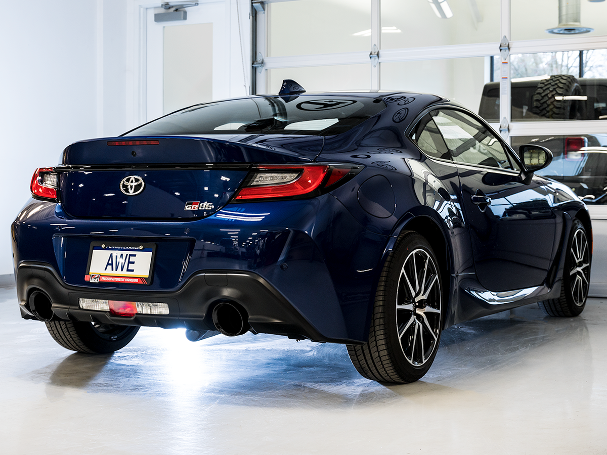 AWE Touring Edition Exhaust for Subaru BRZ / Toyota GR86 / Toyota 86 / Scion FR-S - 5" Diamond Black Tips