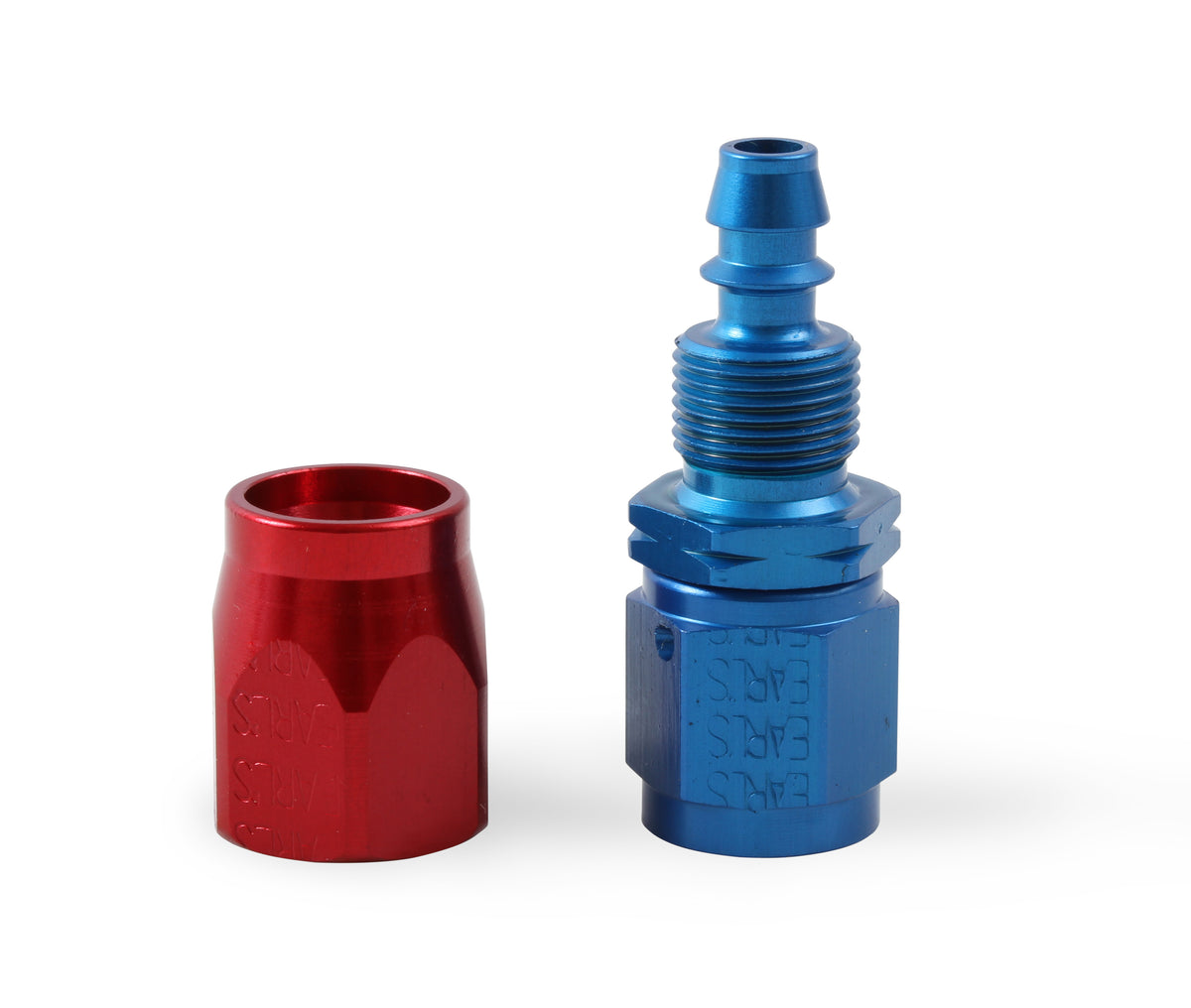 Earls Straight Auto-Fit Hose End AN -4 - Red/Blue