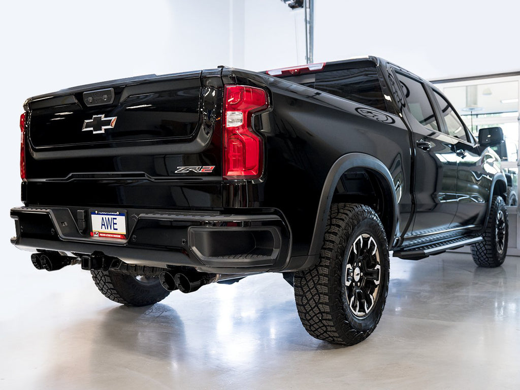 AWE 0FG Catback Exhaust for Silverado ZR2/Sierra AT4X - 4" Diamond Black Tips
