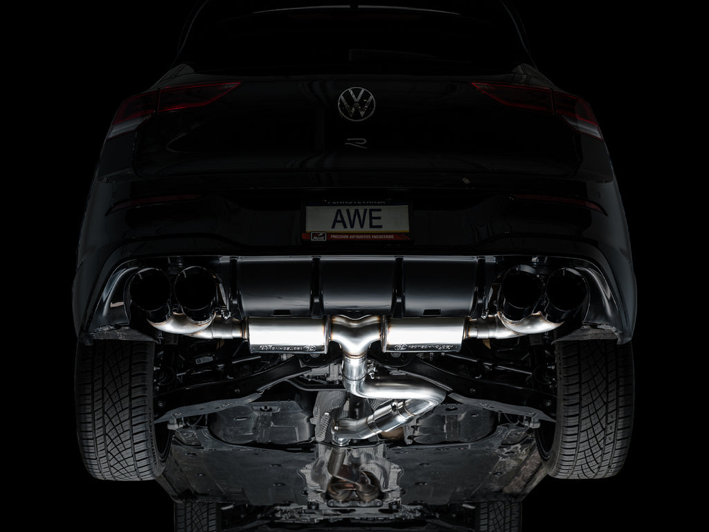 AWE Touring Edition Exhaust for Volkswagen MK8 Golf R - Diamond Black Tips