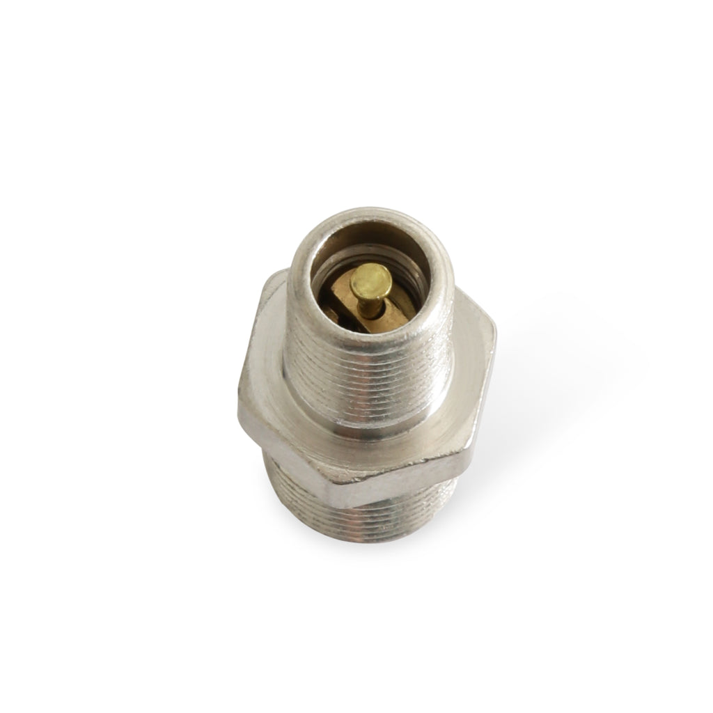 1/8" NPT Male Schrader Valve - on the end that screws into the adapter or fuel rail.  The thread size on the cap end is .305"-32.
