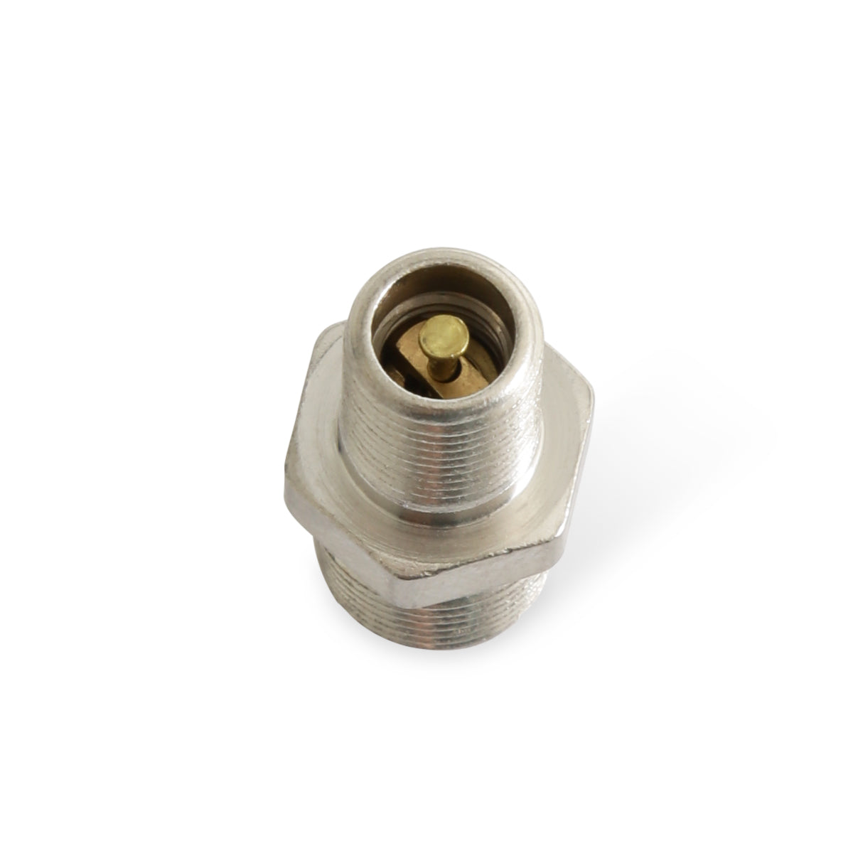 1/8" NPT Male Schrader Valve - on the end that screws into the adapter or fuel rail.  The thread size on the cap end is .305"-32.