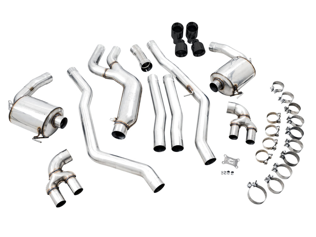 AWE Non-Resonated Touring Edition Exhaust for G2X M340i / M440i - 4" Diamond Black Tips