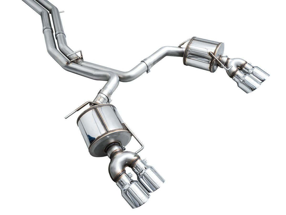 AWE Touring Edition Exhaust for Audi C8 S6/S7 - 4.5" Chrome Silver Tips