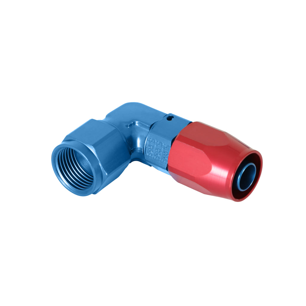 Earls 90 Degree Swivel-Seal® Hose End AN -8 - Red/Blue