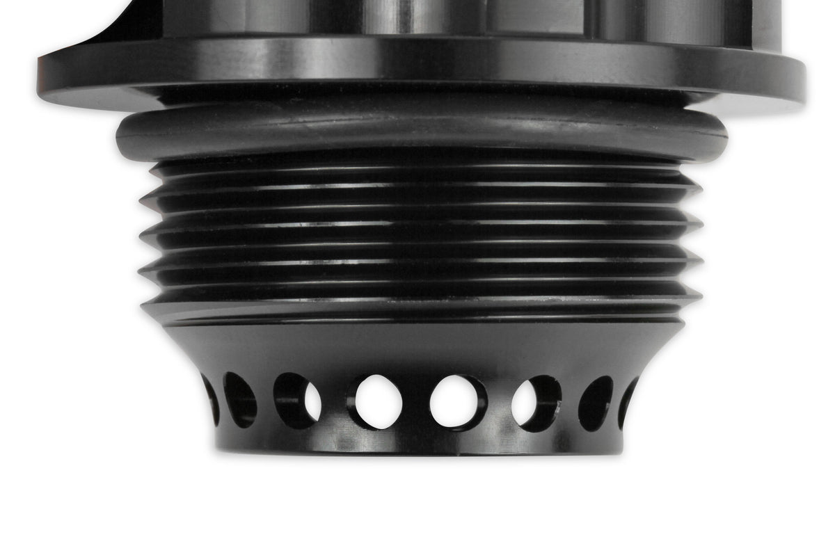 Oil Fill Cap w/ Baffle & -10 ORB Port - Fits Holley Cast Aluminum Valve Covers for the GM LS Series Engines w/ 1-5/16"-12 Threads on the Cap.