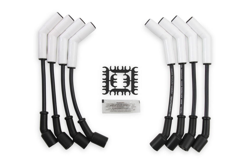 Spark Plug Wire Set - Extreme 9000 Ceramic Boot - LS Terminals LS3/LS4/LS7 - This custom fit extreme heat ceramic boot ferro-spiral core spark plug wire set fits GM gen 4 LS3/LS4/LS7 engines.