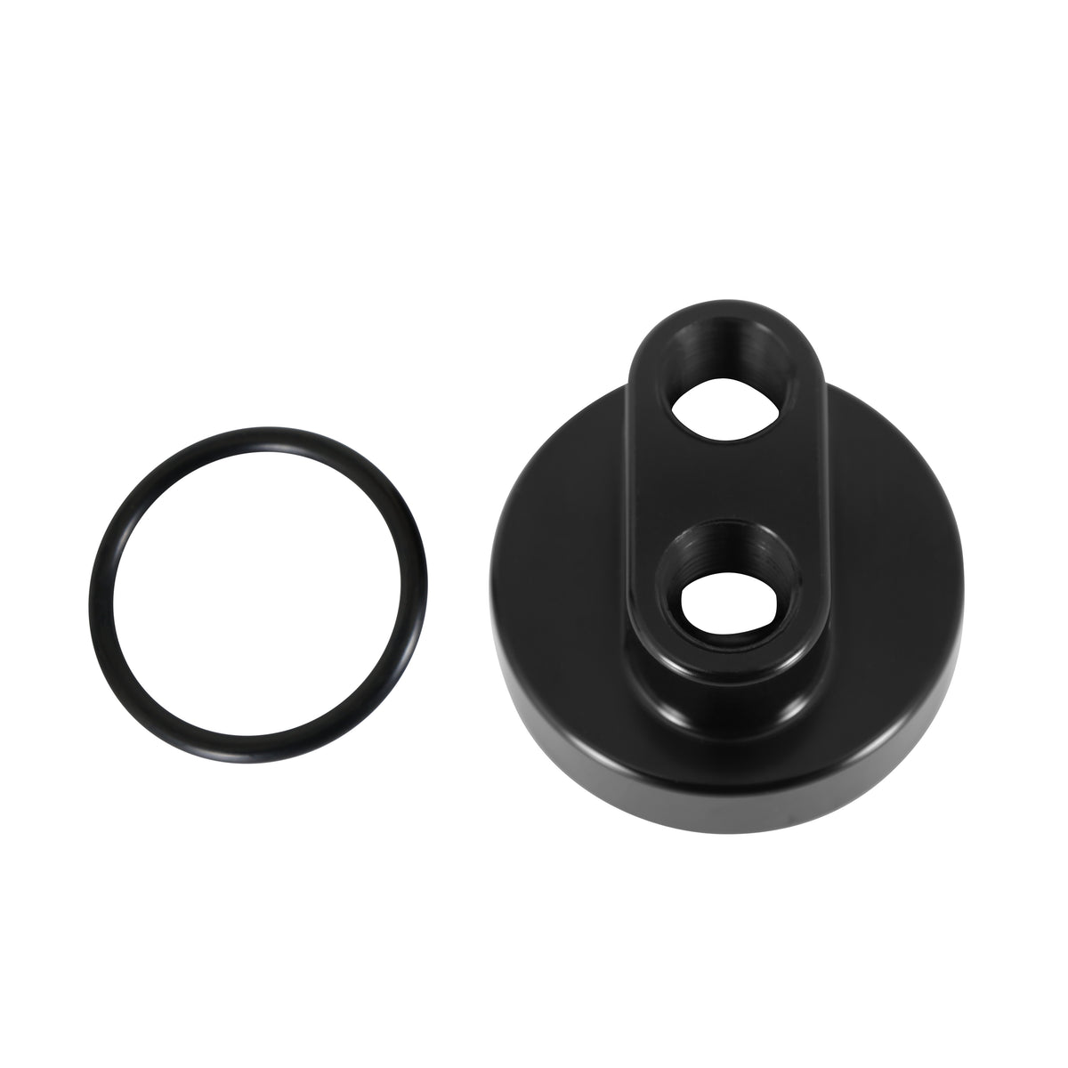Oil Filter By-Pass Adapter 20 x 1.5 mm. Thread Size with 1/2" NPT Ports Female Billet. Subaru, Holden with spin-on filter.