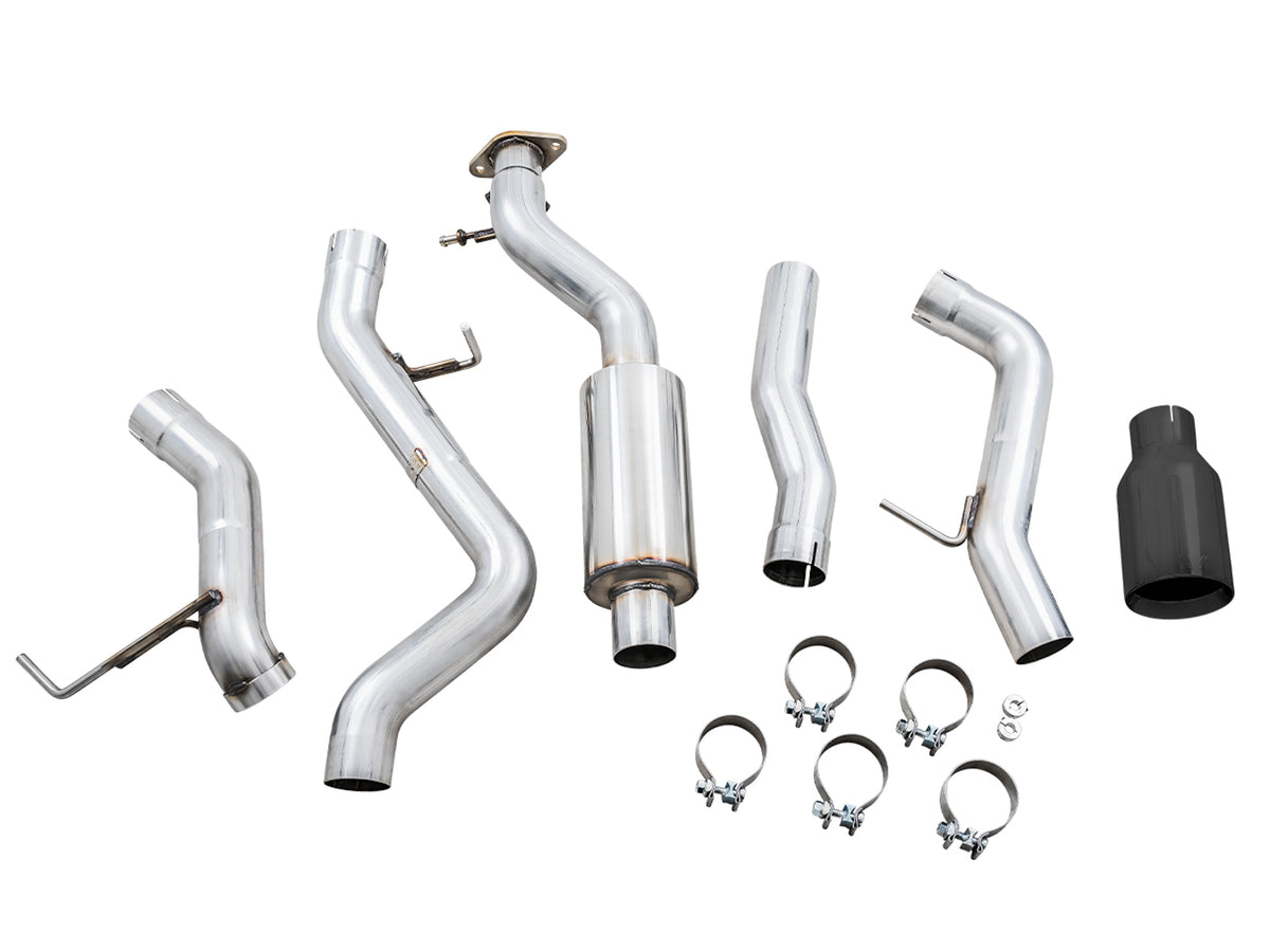 AWE 0FG Catback Exhaust for Ford Bronco with BashGuard™ - Single 5" Diamond Black Tip
