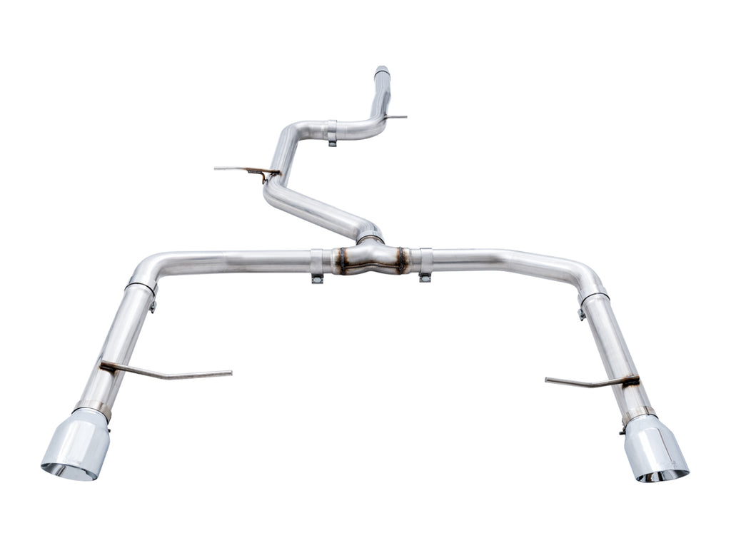AWE Track Edition Exhaust - Non-Resonated - for MK7 Jetta GLI w/ Stock Downpipe - Chrome Silver Tips