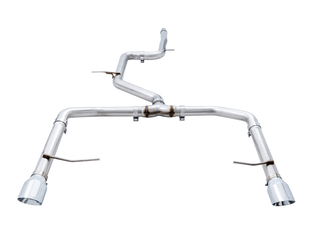 AWE Track Edition Exhaust - Non-Resonated - for MK7 Jetta GLI w/ Stock Downpipe - Chrome Silver Tips