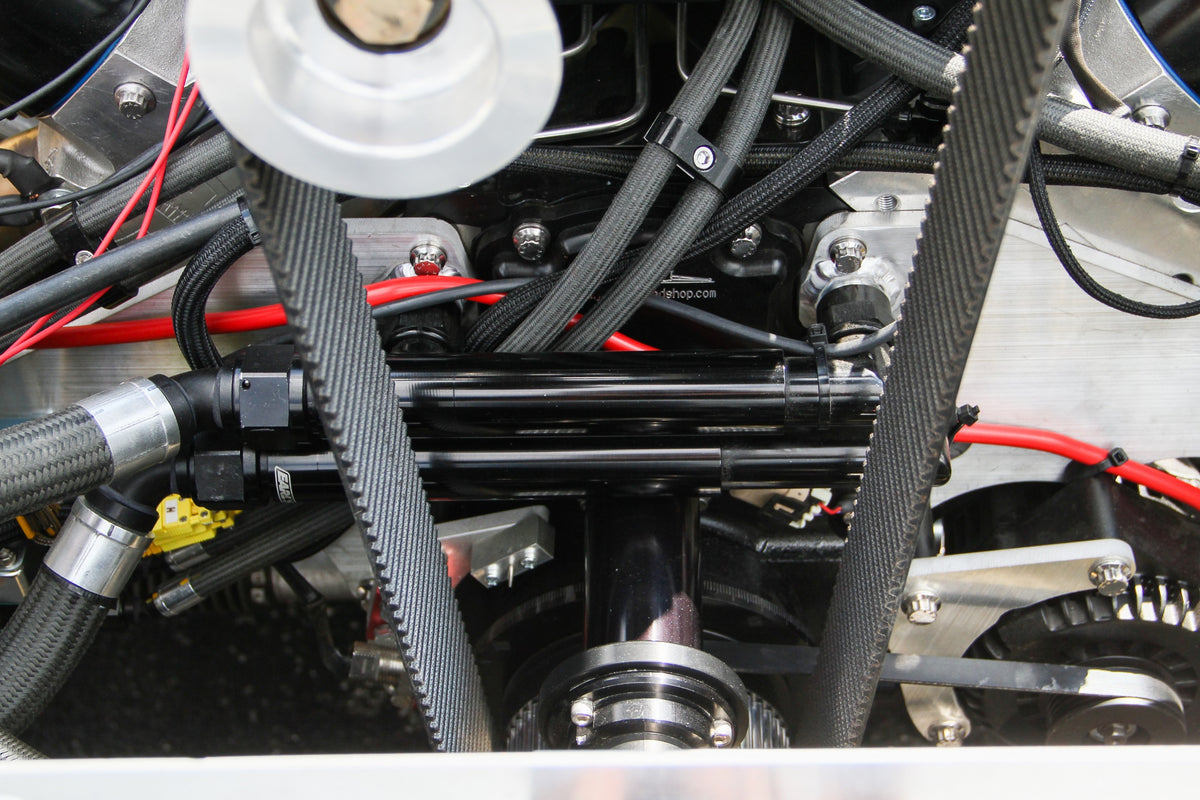 Adjustable Length Range - 6.8" to 10.5" (c/l to c/l of -12 Swivels), Billet Aluminum w/ (2) O-ring seals.  Ideal for use w/ LS0022ERL & Remote Mounted Electric Water Pump.