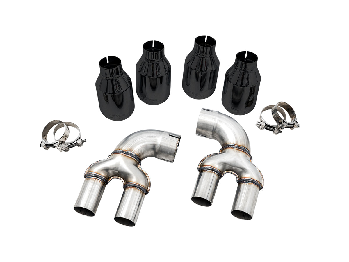AWE OE-to-Quad Tip Conversion Kit for G2X M340i / M440i - 4" Diamond Black Tips