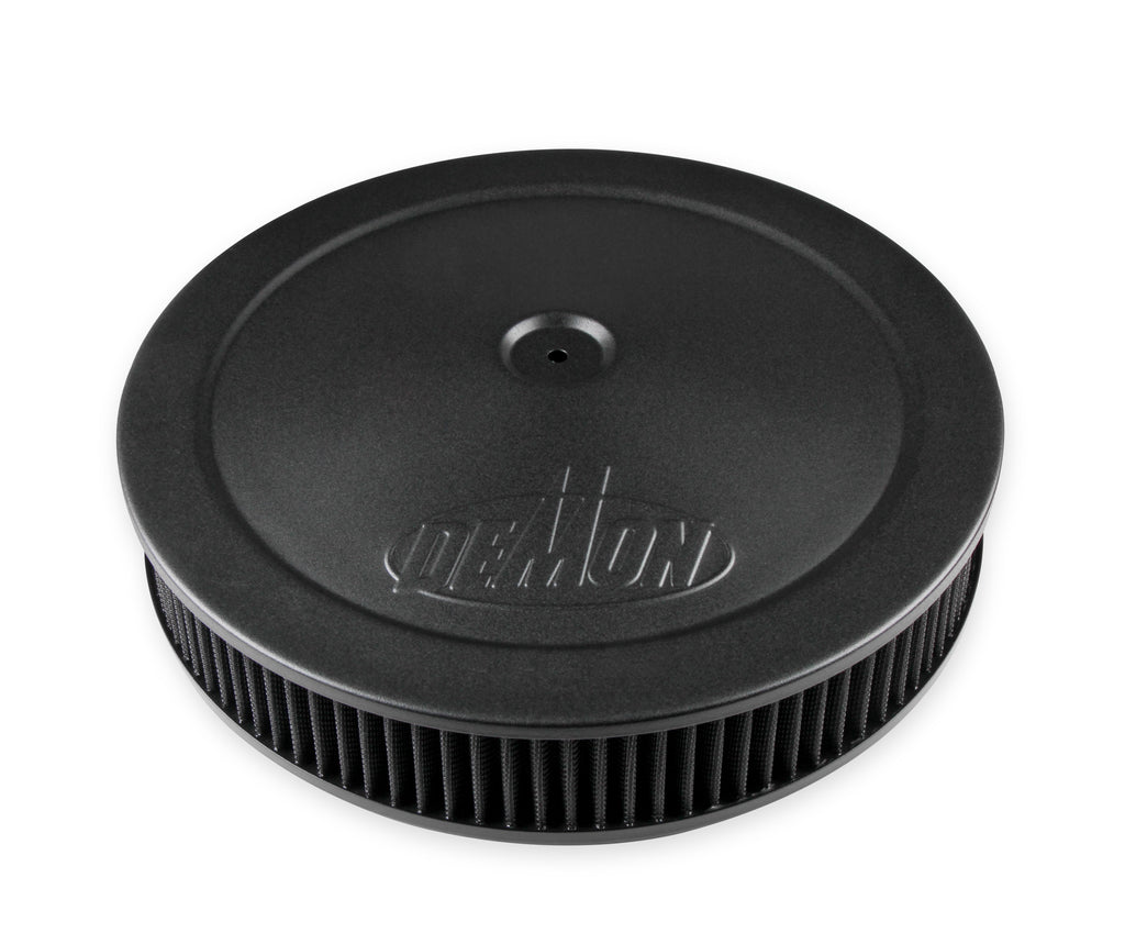 Demon branded 14" Black Air Cleaner assembly with reusable gauze style filter element
