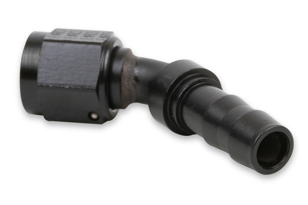 Black Anodized Lightweight Direct Replacement for Brass Push Lock Type Hose Ends.