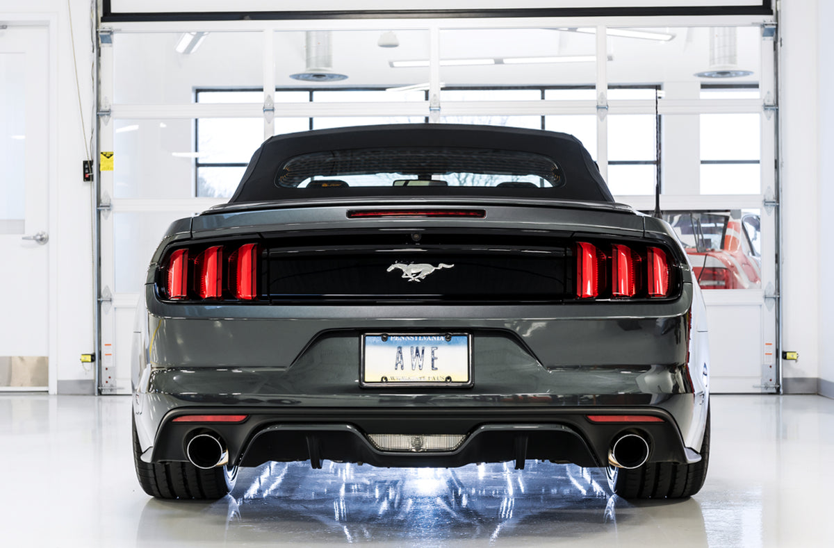 AWE Touring Edition Axleback Exhaust for S550 Mustang EcoBoost - Chrome Silver Tips