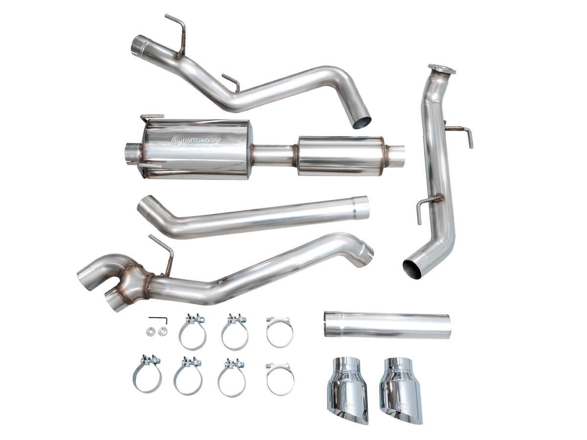 AWE 0FG Exhaust for 4th Gen Toyota Tacoma - Dual Chrome Silver Tips