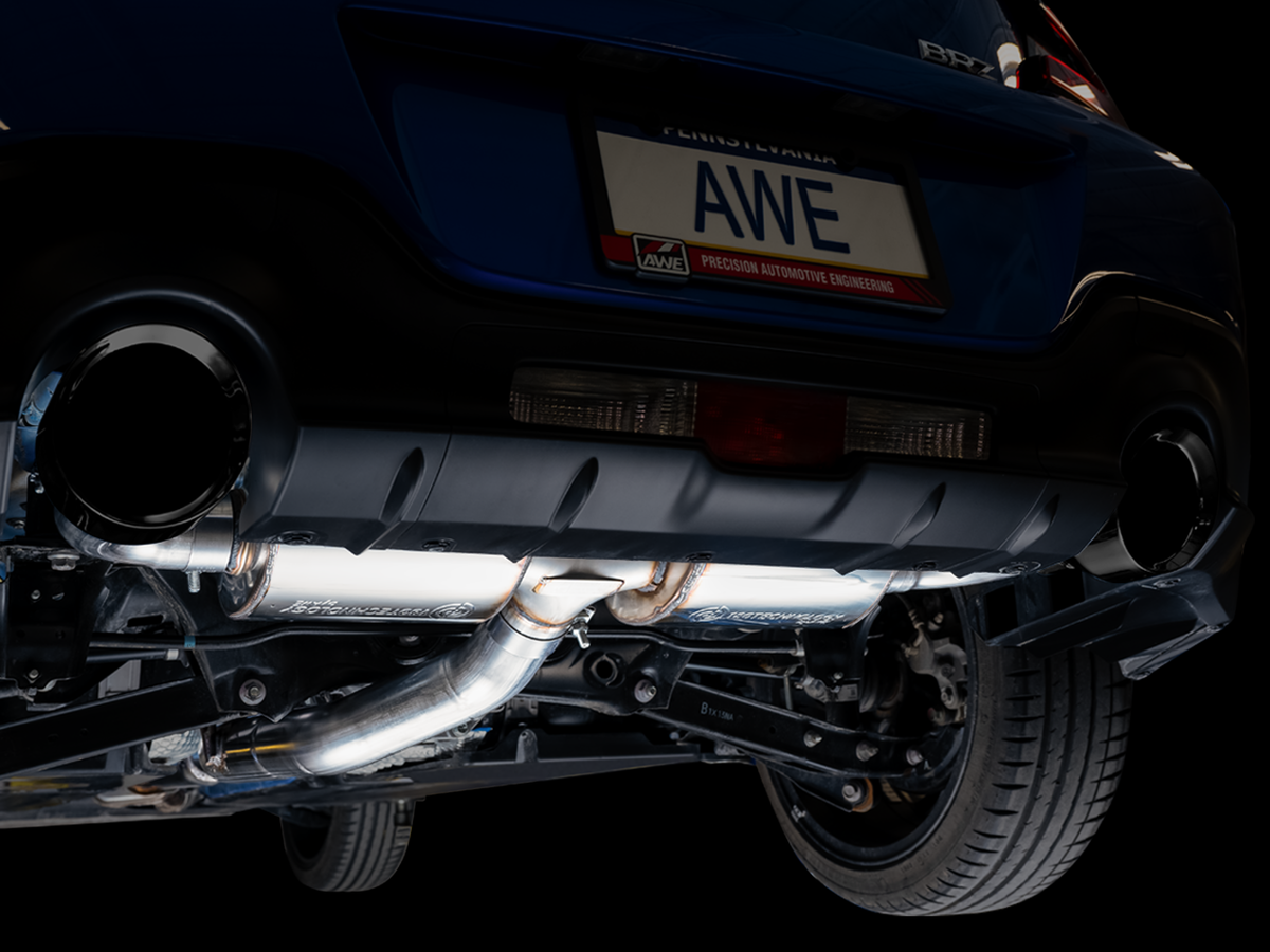 AWE Touring Edition Exhaust for Subaru BRZ / Toyota GR86 / Toyota 86 / Scion FR-S - 5" Diamond Black Tips