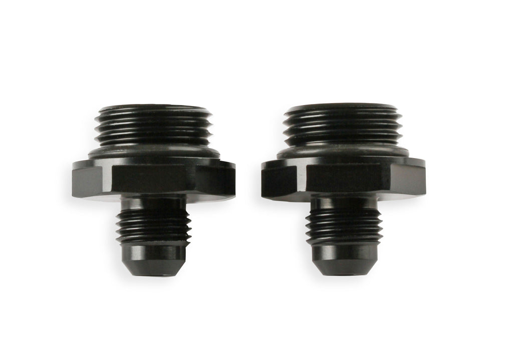 Oil Cooler Adapters -6 AN Male to -10 O-Ring Port - 2 Pieces - fits Earls UltraPro and Temp-A-Cure  Oil Coolers - Black