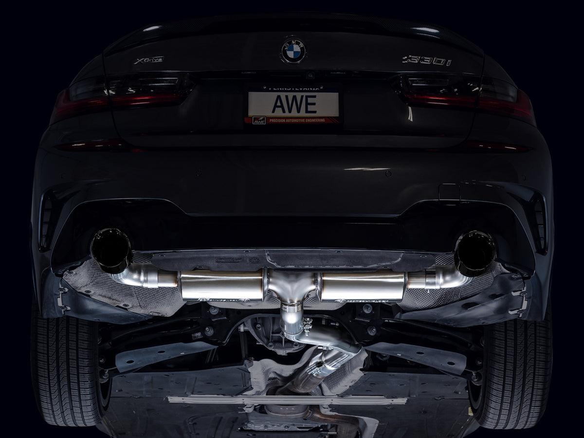 AWE Touring Edition Axleback Exhaust for BMW G2X 330i/430i - 4.5” Diamond Black Tips