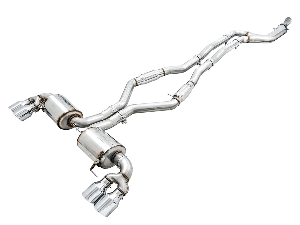AWE Resonated Touring Edition Exhaust for G2X M340i / M440i - 4" Chrome Silver Tips