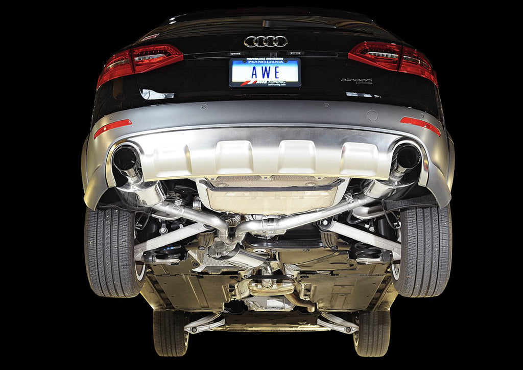 AWE Touring Edition Exhaust for B8.5 Allroad - Dual Outlet, Chrome Silver Tips