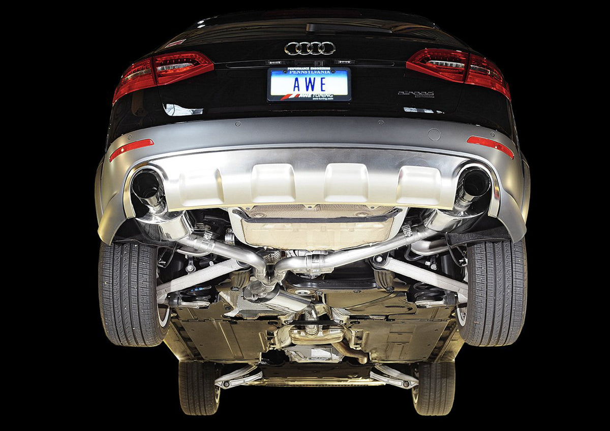 AWE Touring Edition Exhaust for B8.5 Allroad - Dual Outlet, Chrome Silver Tips