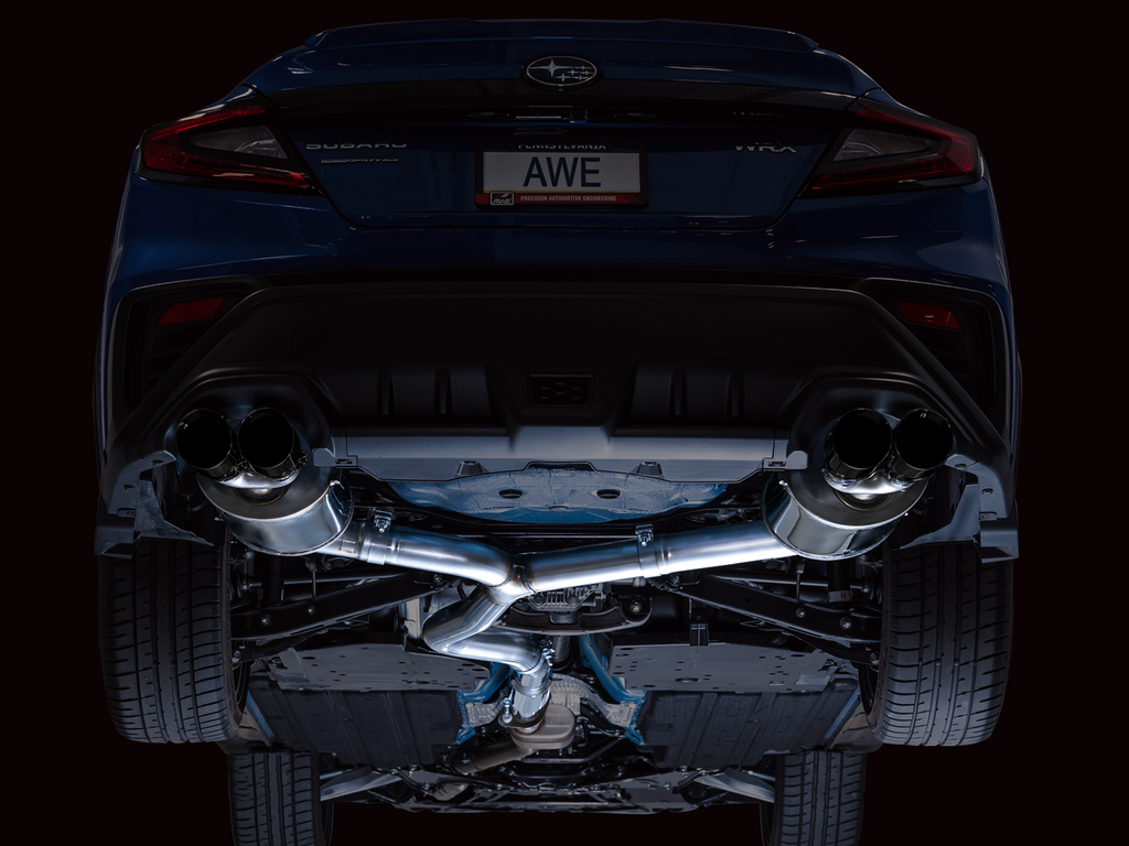 AWE Touring Edition Catback Exhaust for VB Subaru WRX - 4" Diamond Black Tips