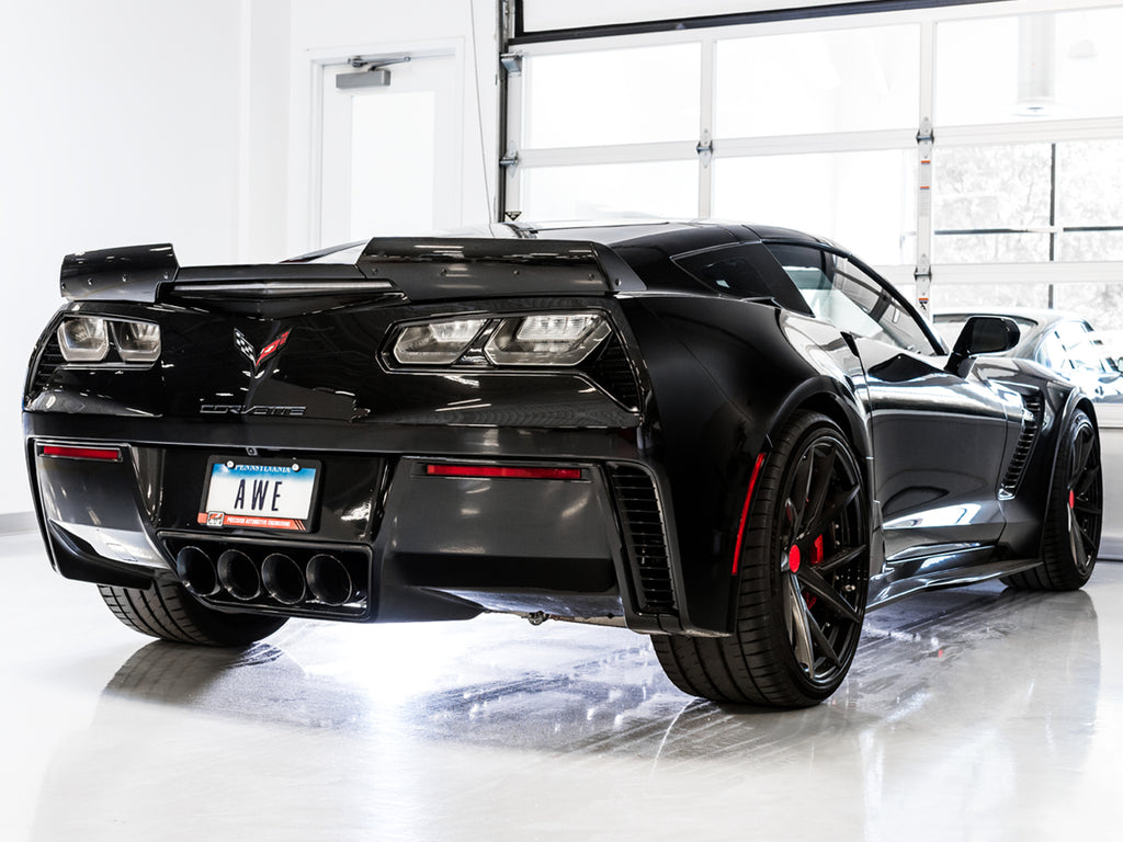 AWE Track Edition Axleback Exhaust for C7 Corvette - 4.5" Diamond Black Tips