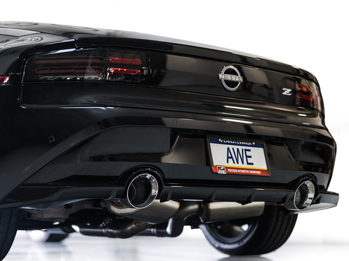 AWE Track Edition Exhaust for Nissan Z - 5” Chrome Silver Tips