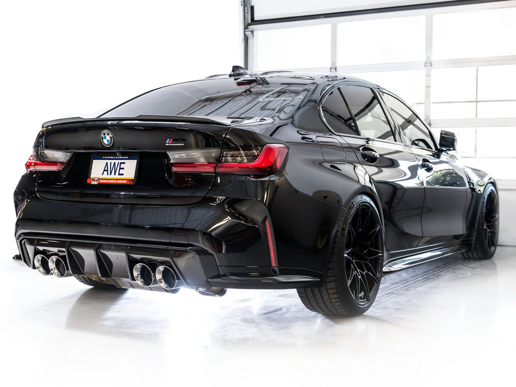 AWE Track Edition Catback Exhaust for BMW G8X M3/M4 - 4.5" Chrome Silver Tips